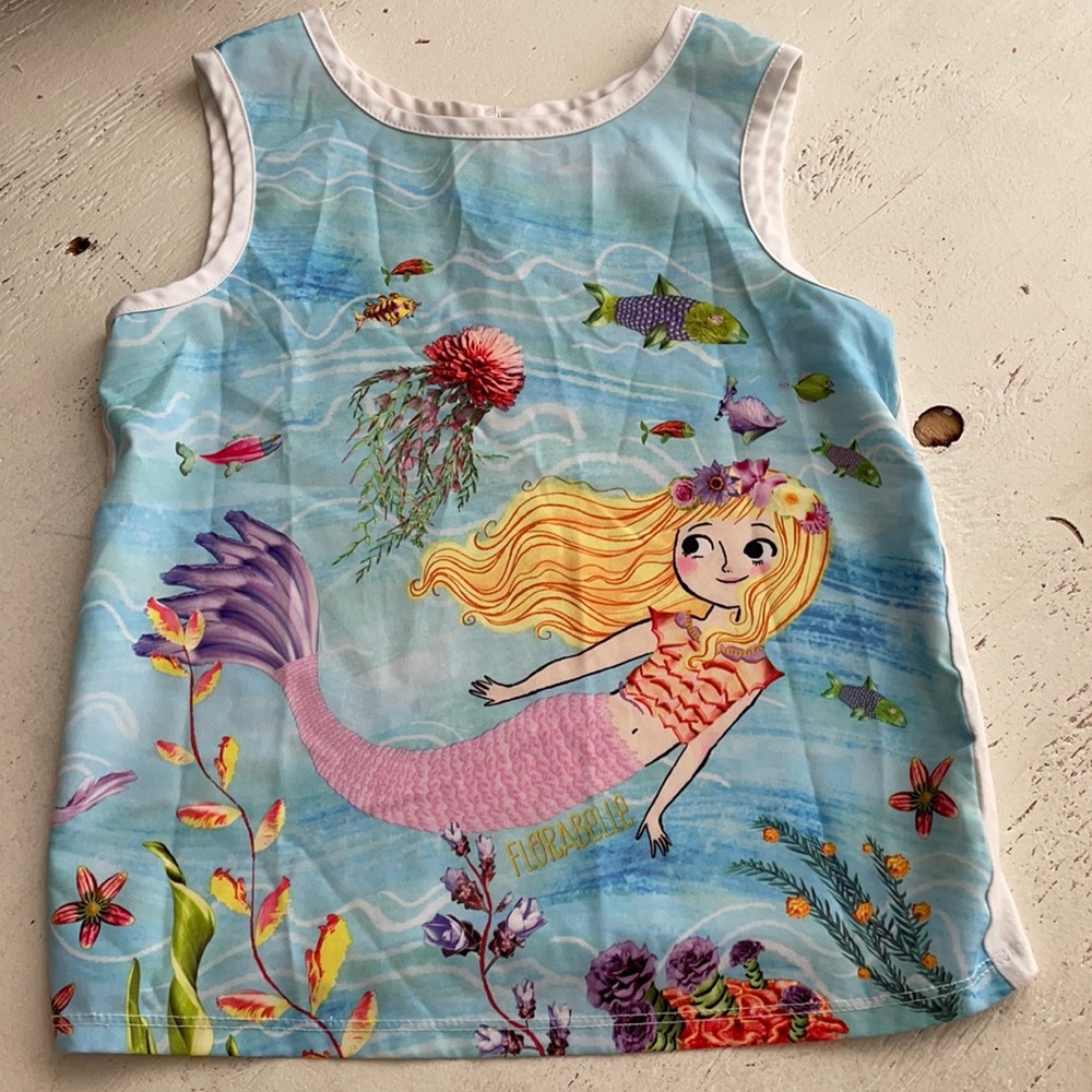 [ Florabelle Mermaid Print Sleeveless Shirt ] 5T